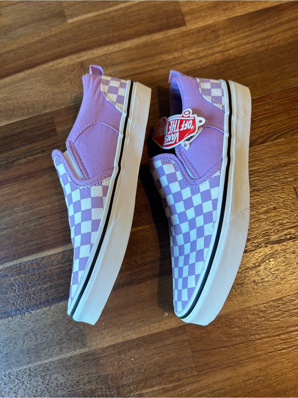 Vans Kids Slip-On Checkerboard Sneakers - Lavender/White - Picture 4 of 7